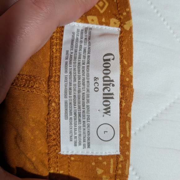 Goodfellow & Co Knit PJ Shorts Orange & Yellow With Pockets And Button Fly - Picture 9 of 9